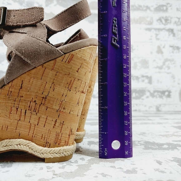 Moda Brown Leather Slip On Buckle Ankle Strap Wedge Platform Summer Sandals C239 - Picture 12 of 15